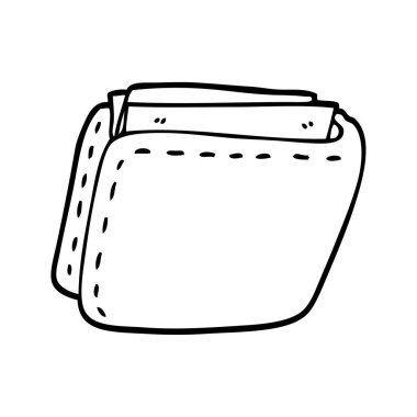 çizim karikatür cüzdanı para dolu