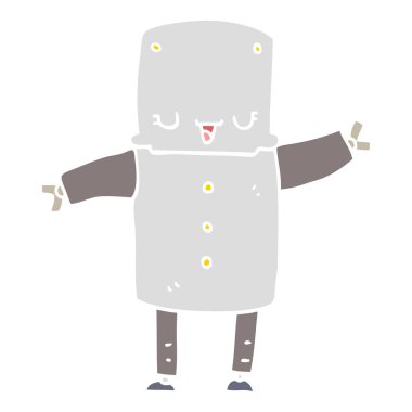 düz renk tarzı çizgi film robot