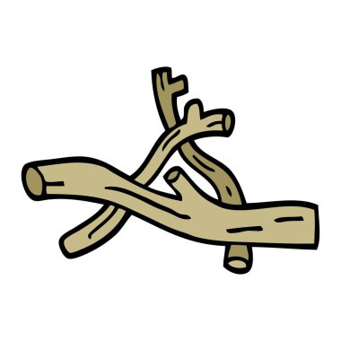 çizgi film doodle twigs yığını