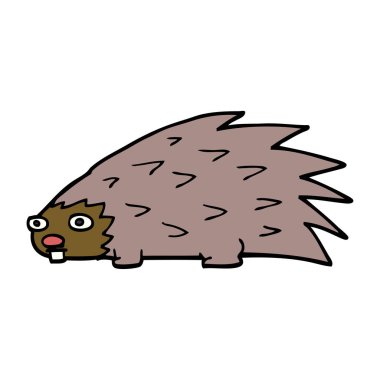 çizgi film doodle dikenli kirpi