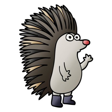 çizgi film doodle dikenli kirpi