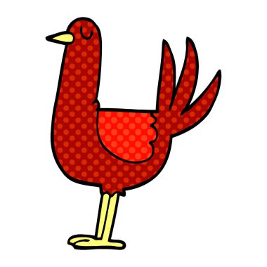 çizgi film doodle uzun boylu kuş