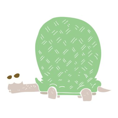 Kaplumbağa düz renkli çizimi