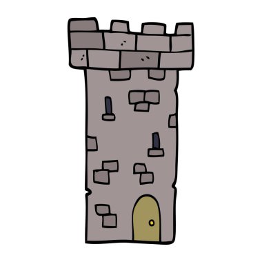 çizgi film doodle kale kule