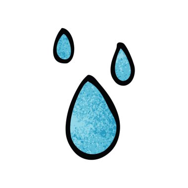 Doodle yağmur damlaları çizgi film