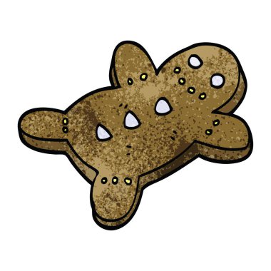 çizgi film doodle zencefilli kurabiye adam