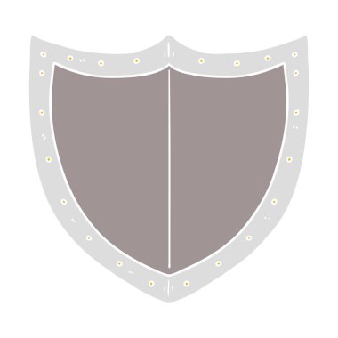 düz renk tarzı çizgi film kalkan