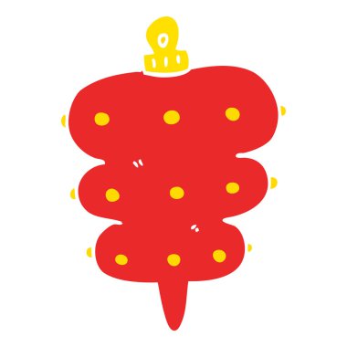 düz renk stili karikatür Noel dekorasyon