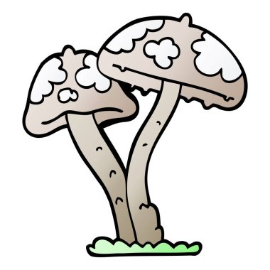 çizgi film doodle mantar illüstrasyon