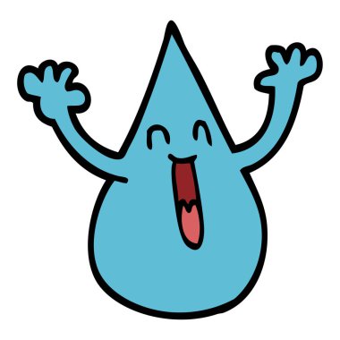 çizgi film doodle yağmur damlası