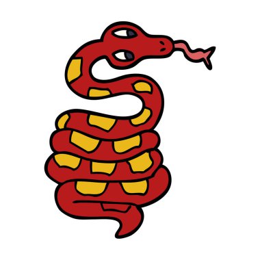 çizgi film doodle Yılan vektör çizim