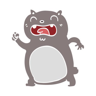 düz renk stil karikatür kedi