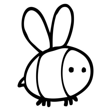 siyah beyaz çizgi film arı