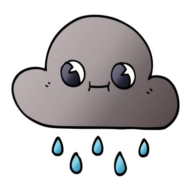 çizgi film doodle yağmur bulutu