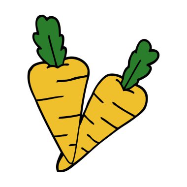 çizgi film doodle organik havuç