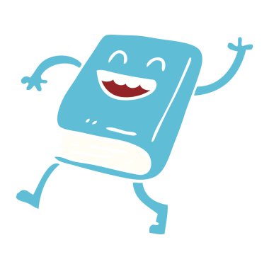 çizgi film doodle mutlu kitap sallayarak