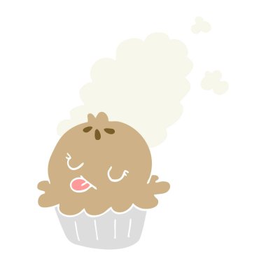 sevimli düz renk tarzı çizgi film pasta