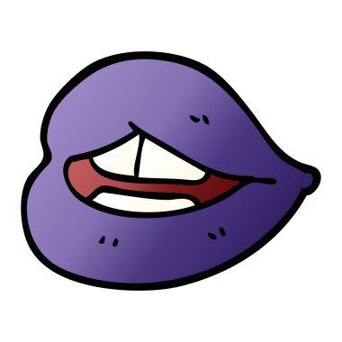 çizgi film doodle mor dudaklar