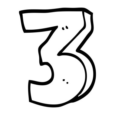 Üç numaralı siyah beyaz çizgi film