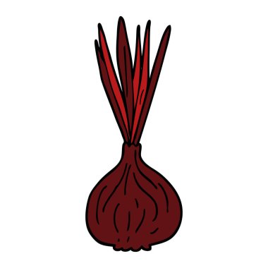 çizgi film doodle filizlenen soğan