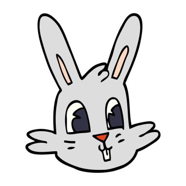 karikatür tavşan yüzü doodle