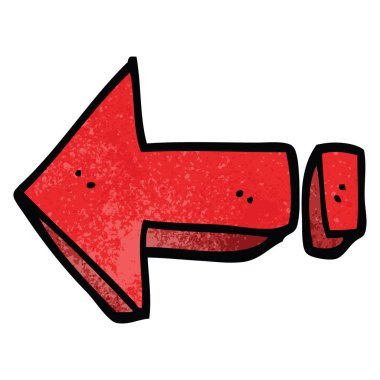 çizgi film doodle ok işaret yönünü