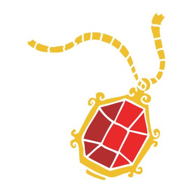 çizgi film doodle yakut kolye