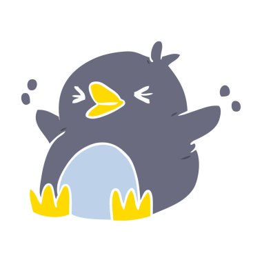düz renk stil karikatür penguen
