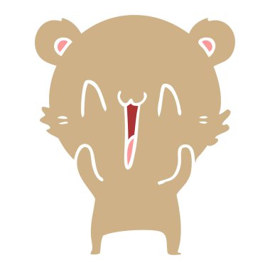 mutlu ayı düz renk stil çizgi film