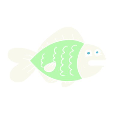 düz renk komik balık gösterimi