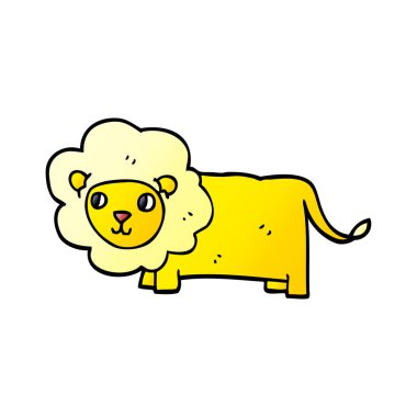 çizgi film doodle mutlu aslan