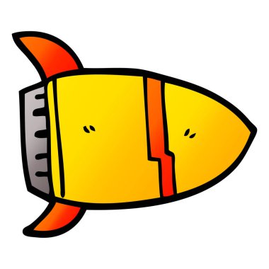 çizgi film doodle uzay roketi