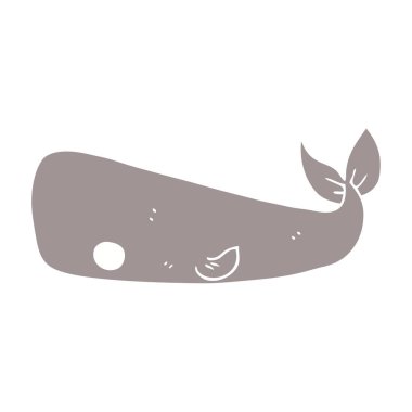 çizgi film doodle balina vektör çizim