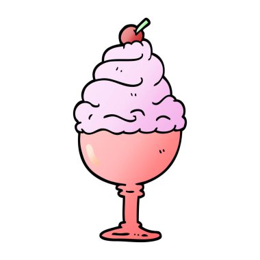 vektör degrade illüstrasyon karikatür dondurma