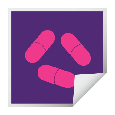 Etiket soyma hapları vektör çizim Meydanı