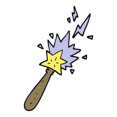 elle çizilmiş doodle tarzı çizgi film sihirli değnek