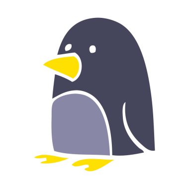 Doodle yılbaşı penguen karikatür