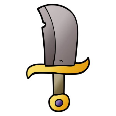 çizgi film doodle hançer beyaz arka plan üzerinde