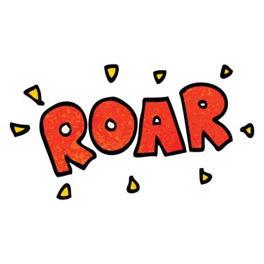 Doodle kükreme işareti karikatür