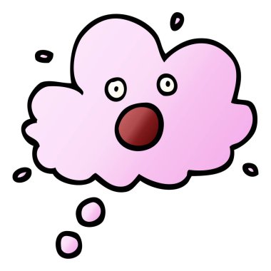 vektör degrade illüstrasyon karikatür çığlık bulut sanıyordum