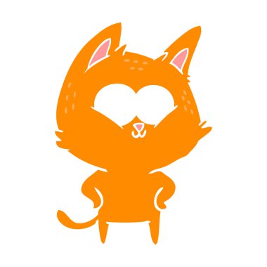 düz renk stil karikatür kedi