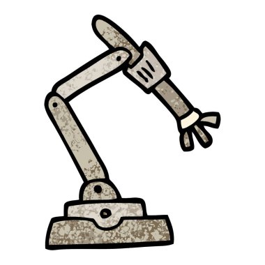Grunge illüstrasyon karikatür robot el dokulu