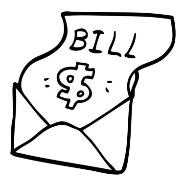 çizim karikatür bill zarf içinde