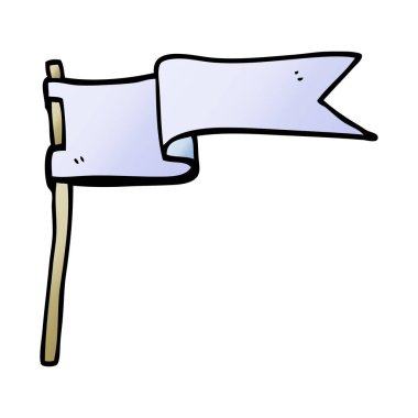 doodle bayrak rüzgarda sallayarak çizgi film