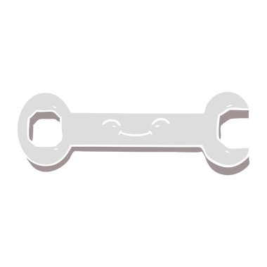 düz renk tarzı çizgi film somun anahtarı