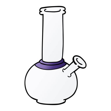 çizgi film doodle bong beyaz arka plan üzerinde