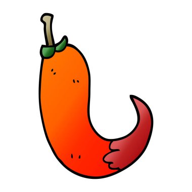 çizgi film doodle kırmızı sıcak biber biber