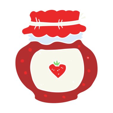 düz renk illüstrasyon, reçel kavanozu