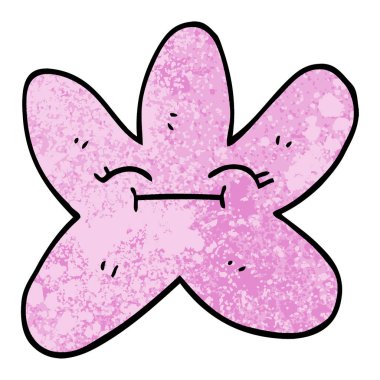 dokulu grunge illüstrasyon karikatür yıldız balık