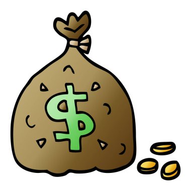 çizgi film doodle para çantası